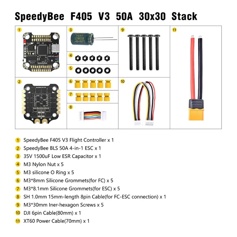 SpeedyBee F405 V3/V4 FC ESC St - Speedybee F405 V4 Bls 55A Stack recensie en prijs
